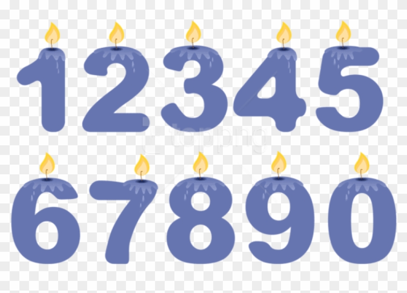 Free Png Download Transparent Numbers Birthday Candles - Birthday Candle Numbers Png Clipart