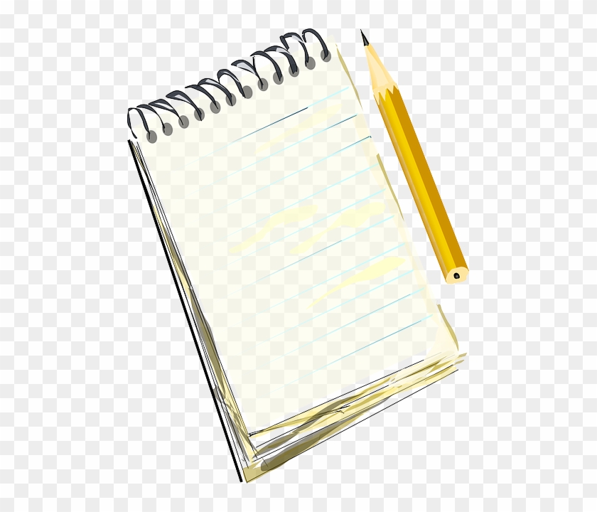 Free Image On Pixabay Spiral Pad Lined - Pencil And Notebook Drawing Clipart