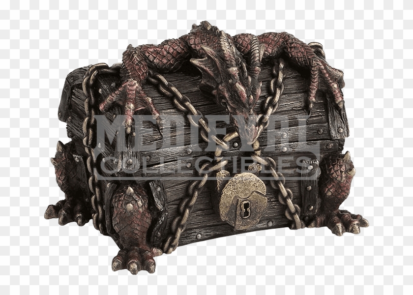 Dragon Breaking Out Of Chained Chest - Chest Clipart #2978914