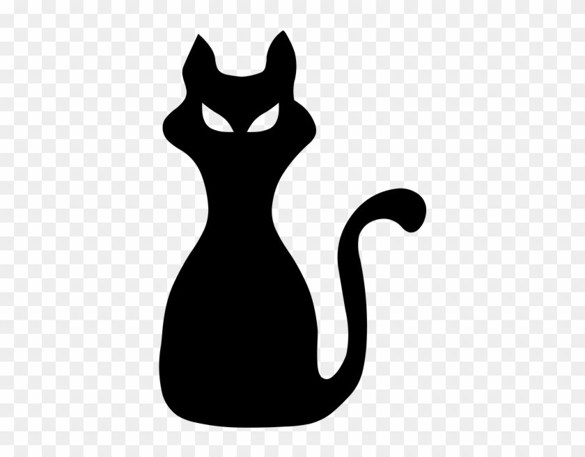 Halloween Black Cat Silhouette 8 Cm 3 Cm Cats Vinyl - Modele Chat Noir Halloween Clipart