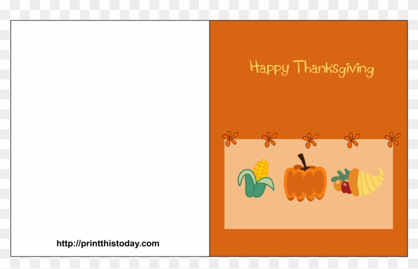 Free Printable Card Featuring Thanksgiving Items - Happy Thanksgiving Card Template Clipart #2980378