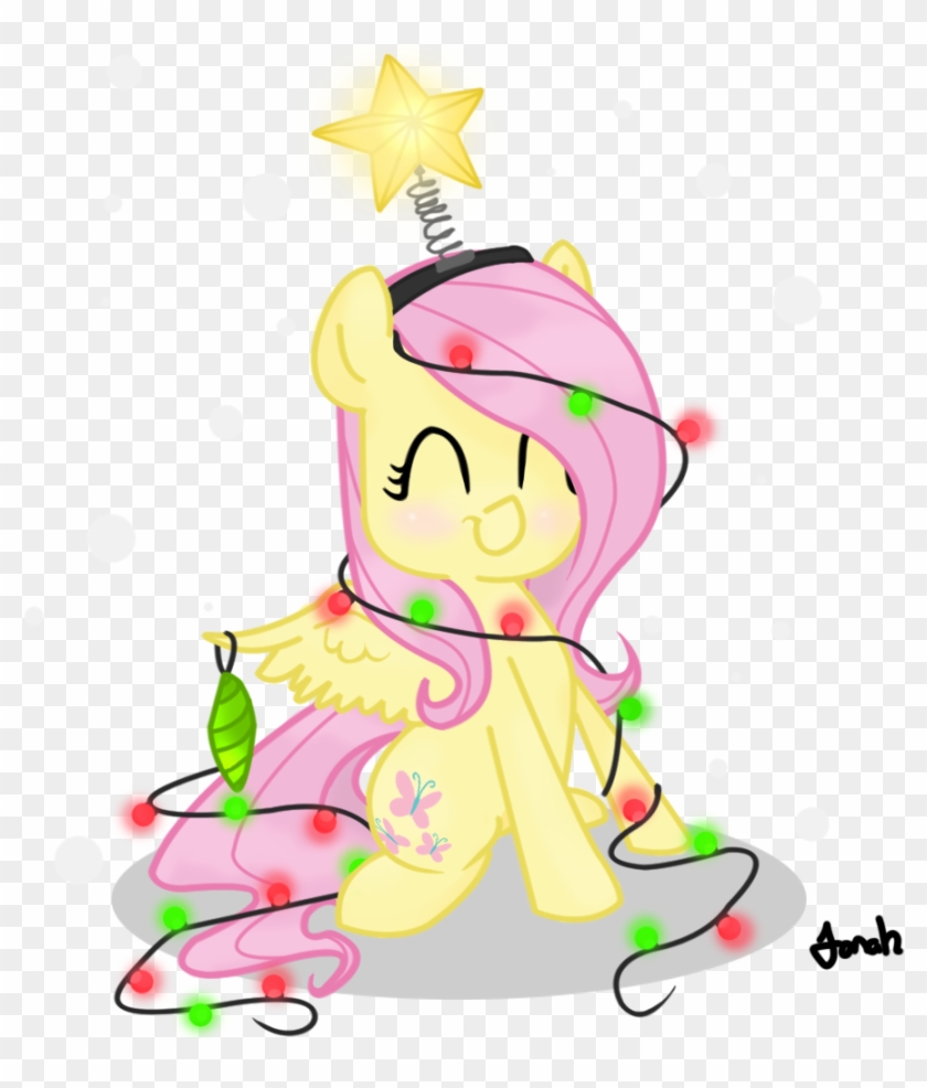 Jonah-yeoj, Christmas Lights, Christmas Tree, Fluttershy, - Clipart Christmas My Little Pony - Png Download #2980661