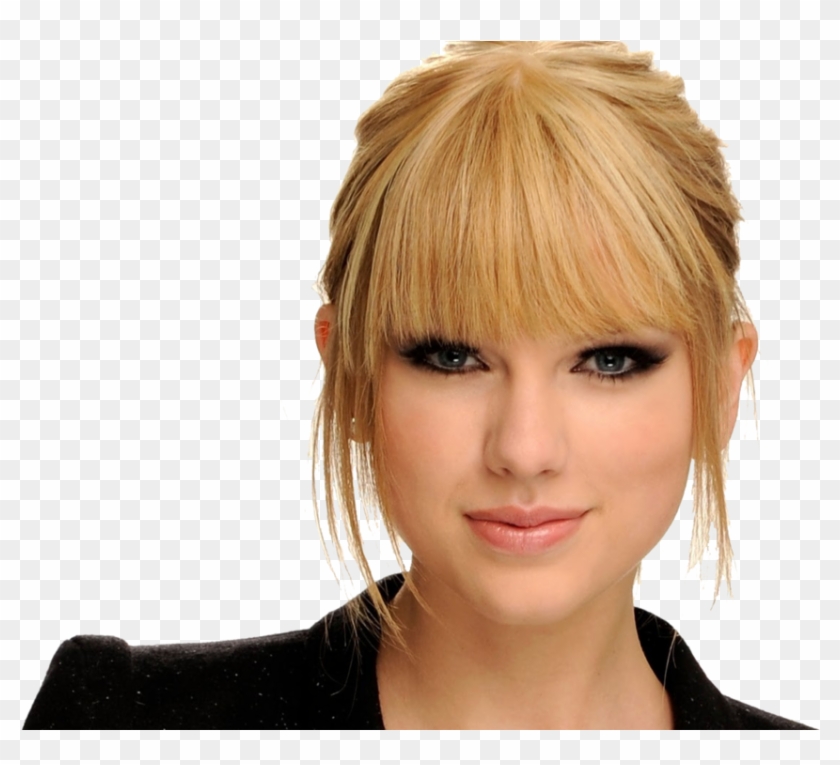 Taylor Swift With Straight Hair , Png Download - Blunt Bangs With Long Sides Clipart