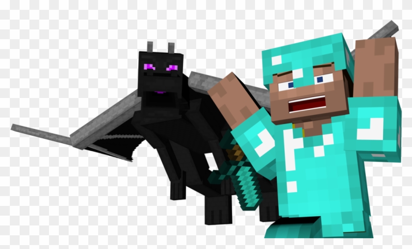 Steve Is Getting Chased By A Enderdragon - Minecraft Clipart #2982113