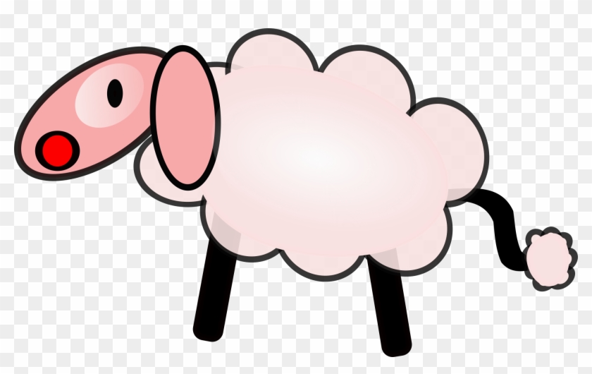 Free Funny Pinkish Sheep And Vector Image Clipart - Ovelha Caricatura - Png Download
