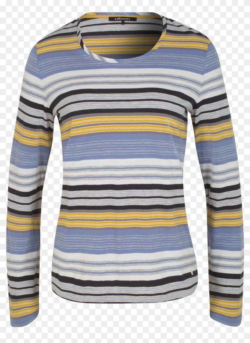 Shirt With Horizontal Stripes - Long-sleeved T-shirt Clipart
