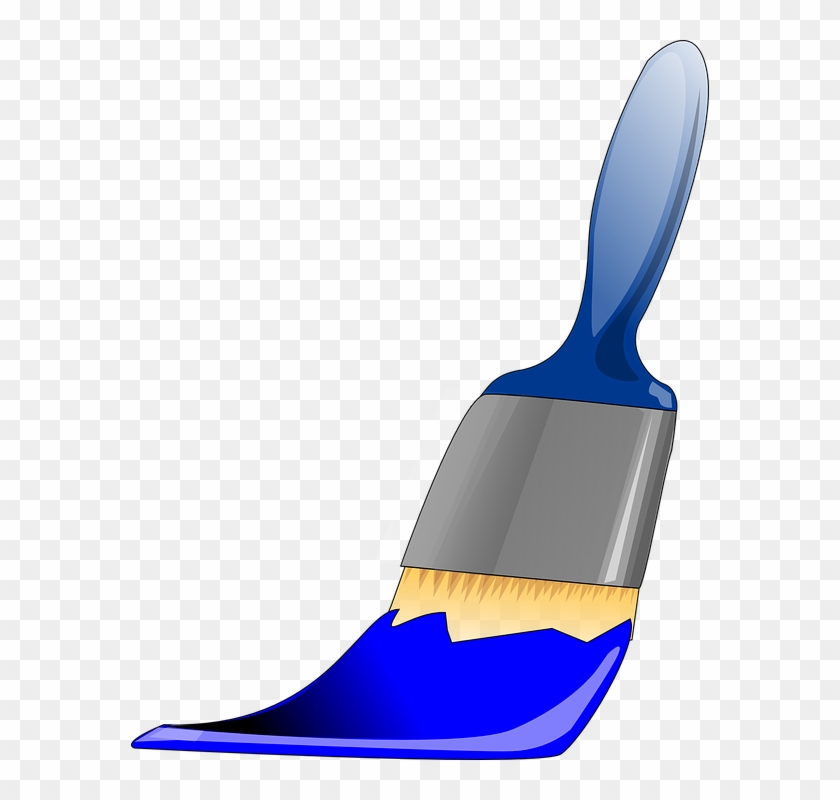 Paint Brush Clipart Thin - Paintbrush Blue - Png Download