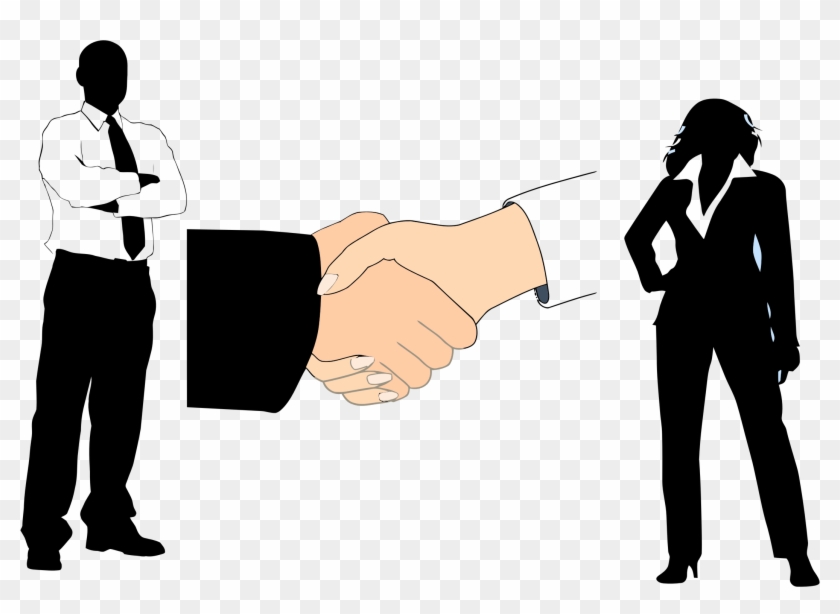 Business Clipart Handshake - Man Woman Handshake Clipart - Png Download #2985180