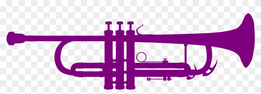 Trumpet, Instrument, Music, Purple, Jazz, Sound, Brass - Trumpet Silhouette Clipart