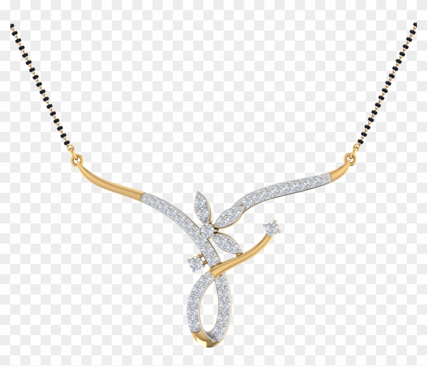 Opulent Gold Ribbon & Leaf Diamond Tanmaniya Diamond - Locket Clipart #2987466