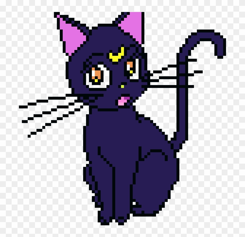 Sailor Moon Cat - Sailor Moon Luna Perler Beads Clipart #2987776