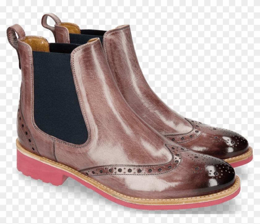 Amelie 5 Blush Elastic Navy Ankle Boots - Chelsea Boot Clipart #2988269