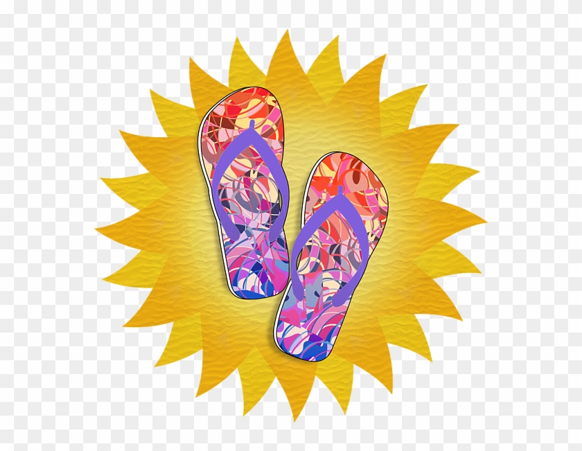 And Purple Flip Flops T Shirt For - Bonus Shape Clipart #2988740