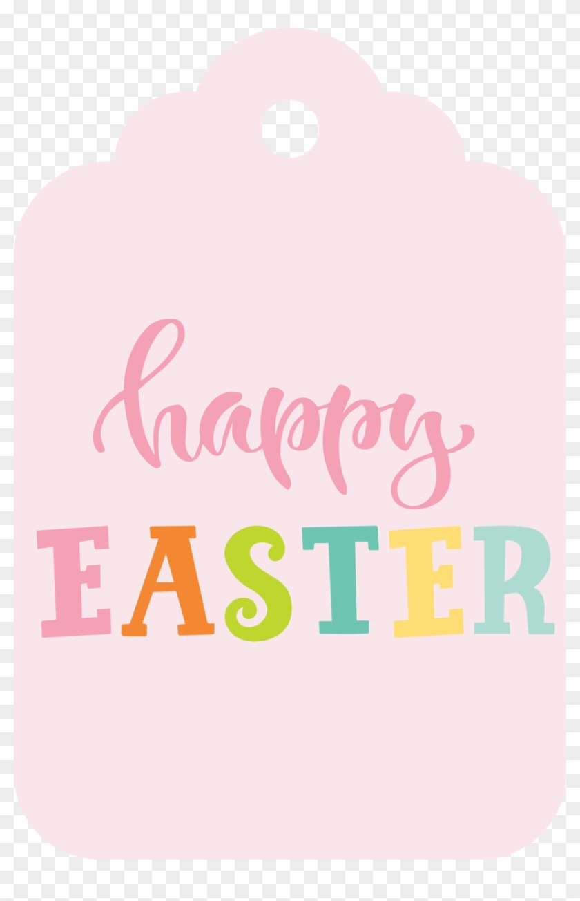 Happy Easter Tag Svg Cut File - Calligraphy Clipart