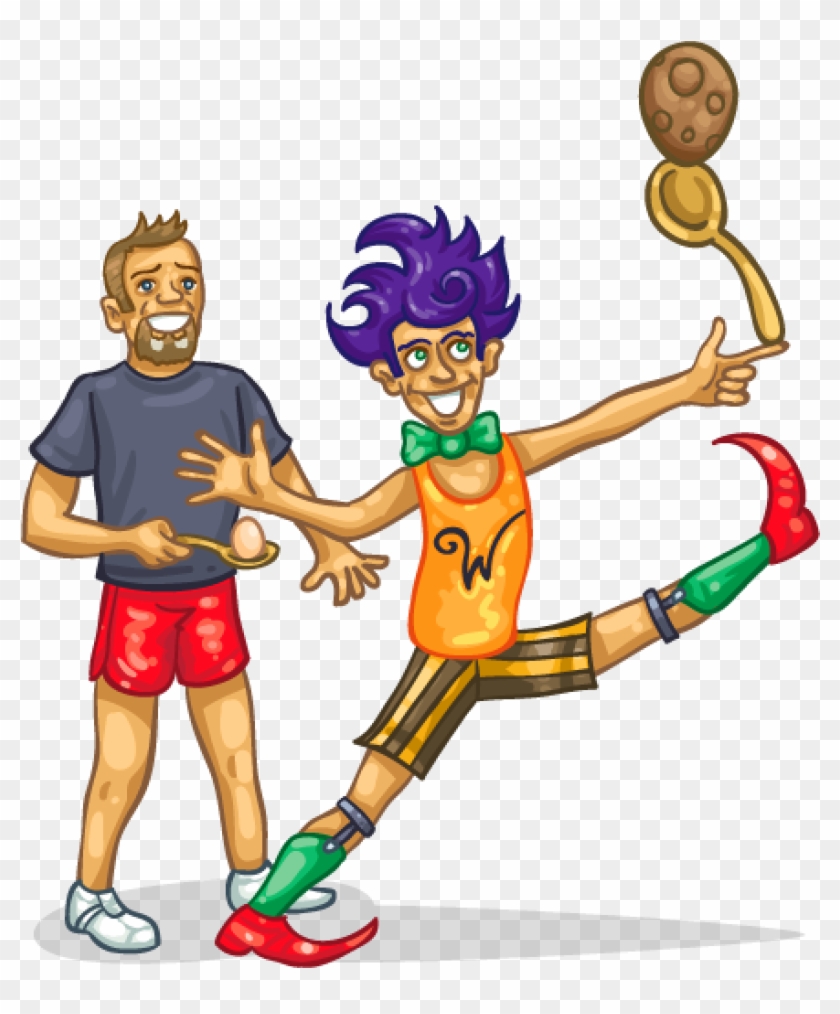 Com Egg And Spoon Race - Spoon And Egg Race Png Clipart