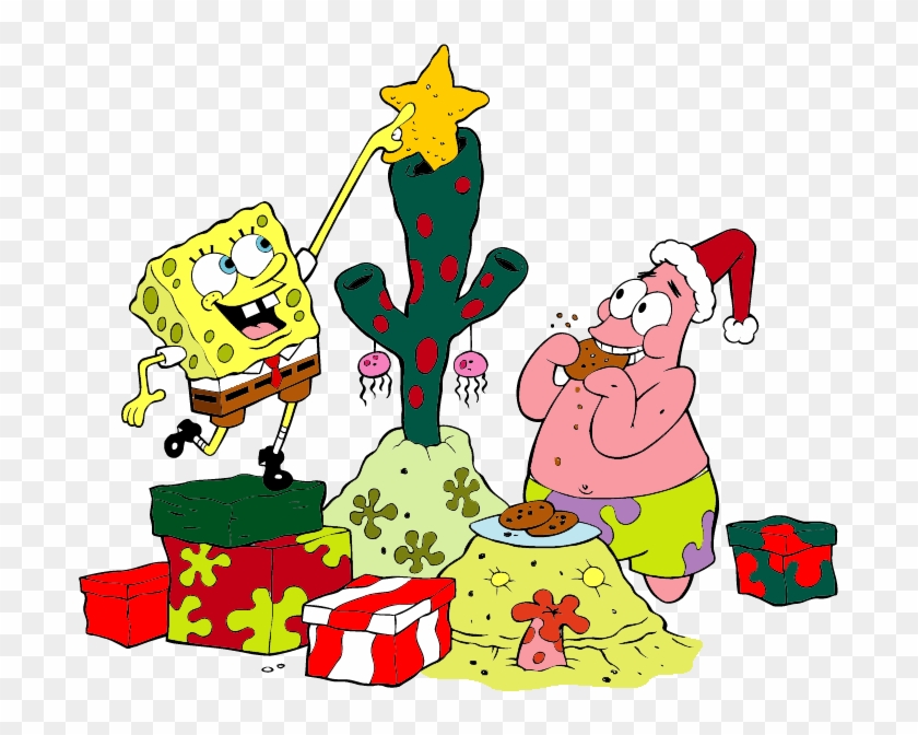 With Patrick Psd - Spongebob Christmas Clipart