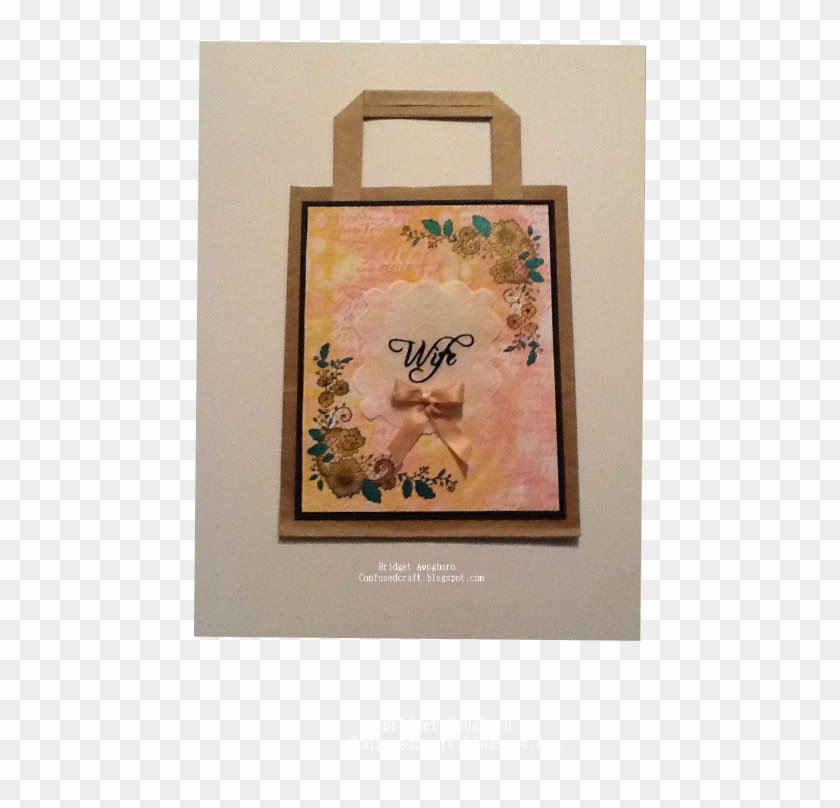 I Used One Of The Lace Border Stamps On This Bag - Craft Clipart