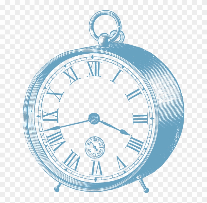 Download Light Blue Vintage Clock Png Clip Art - Pink Clock Clip Art Transparent Png #2992281