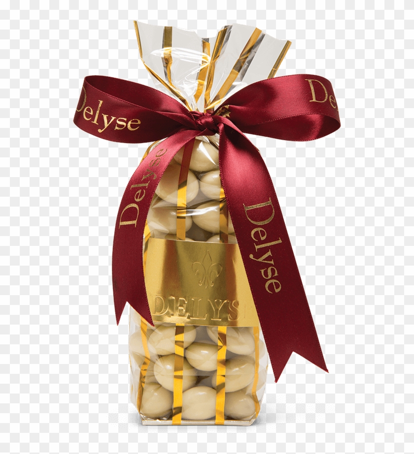 White Chocolate Praline Almonds Gold Bag Red Ribbon - Gift Wrapping Clipart #2992890