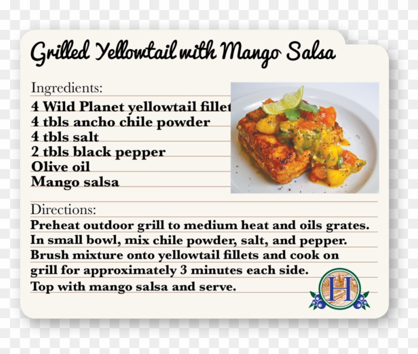 Grilled Yelowtail With Mango Salad - Helloprint Clipart #2992897