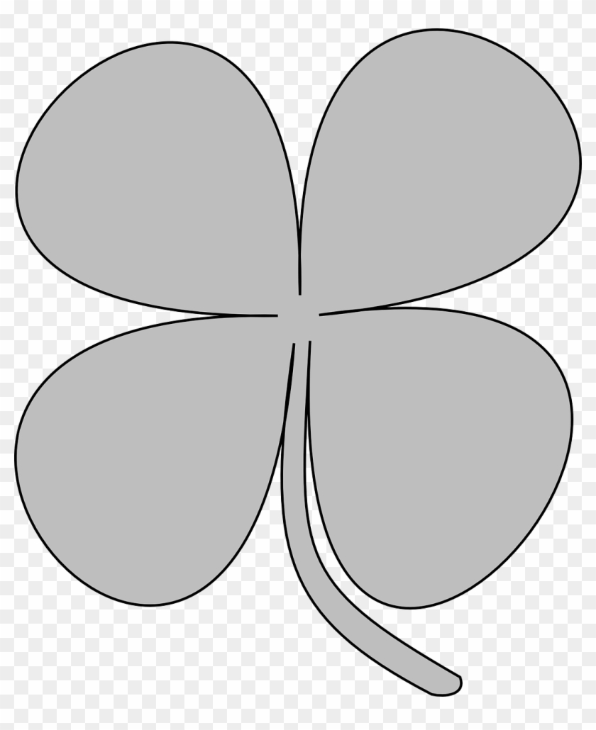 Shamrock Clover Four-leaf Clover Png Image - Klavertje 4 Zwart Wit Clipart #2993112