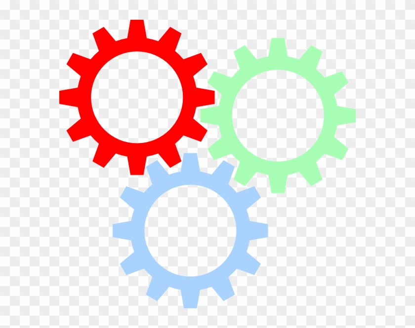 Tri-color Gears Svg Clip Arts 600 X 585 Px - Colorful Gear Clipart - Png Download #2993489