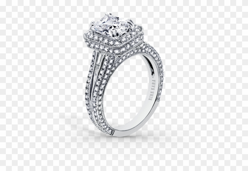 Carmella 18k White Gold Engagement Ring - Kirk Kara Engagement Rings Clipart