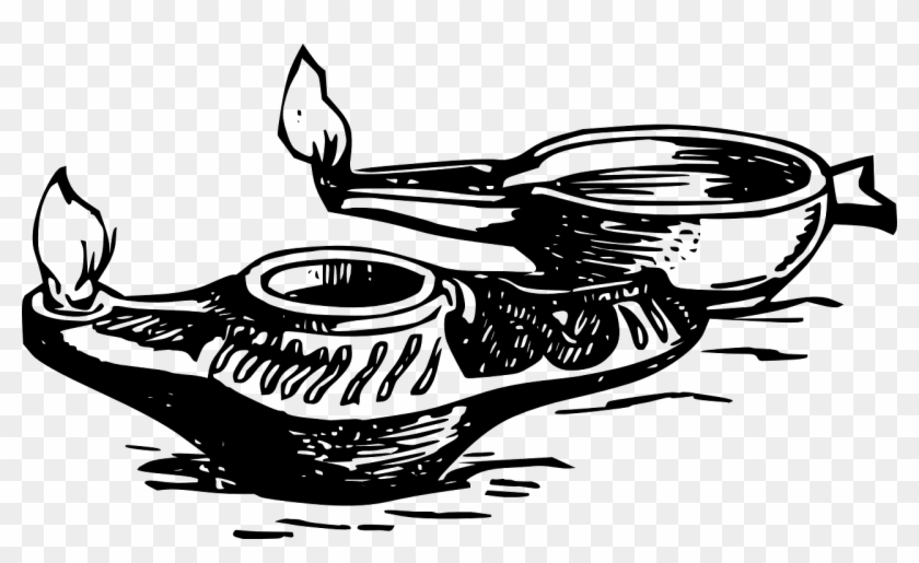 Oil Lamps Genie Old Small Lamp Png Image - Ancient Oil Lamp Drawing Clipart