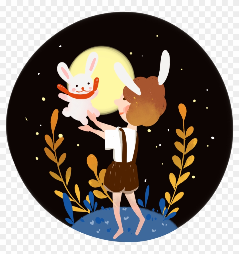 Fantasy Wind Picture Book Girl Rabbit Png And Psd - Book Clipart #2995504