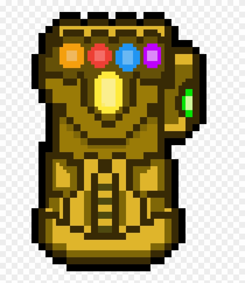 Infinity Gauntlet - Minecraft Pixel Art Thanos Clipart #2995505