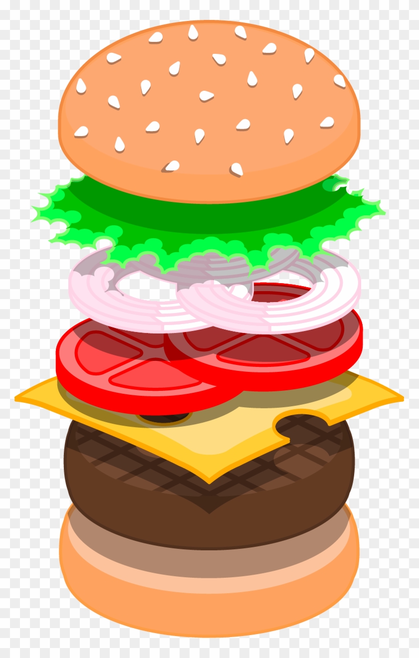 Hamburger Steak Tartare Fast Food Chicken Sandwich - Burger Ingredients Png Vectoriel Clipart #2995727