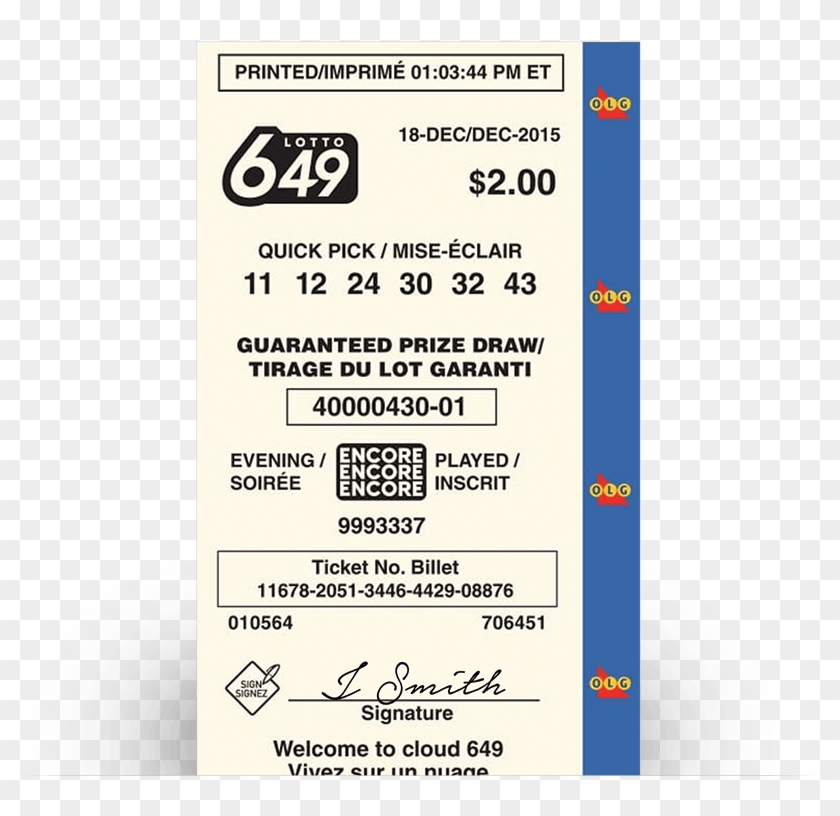 Winning Customer Receipt - Lotto 649 Clipart