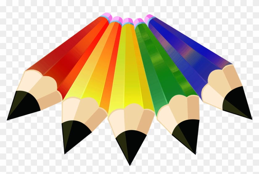Pencil Stationery Rainbow Colorful Png And Psd - Pencil Clipart #2997503