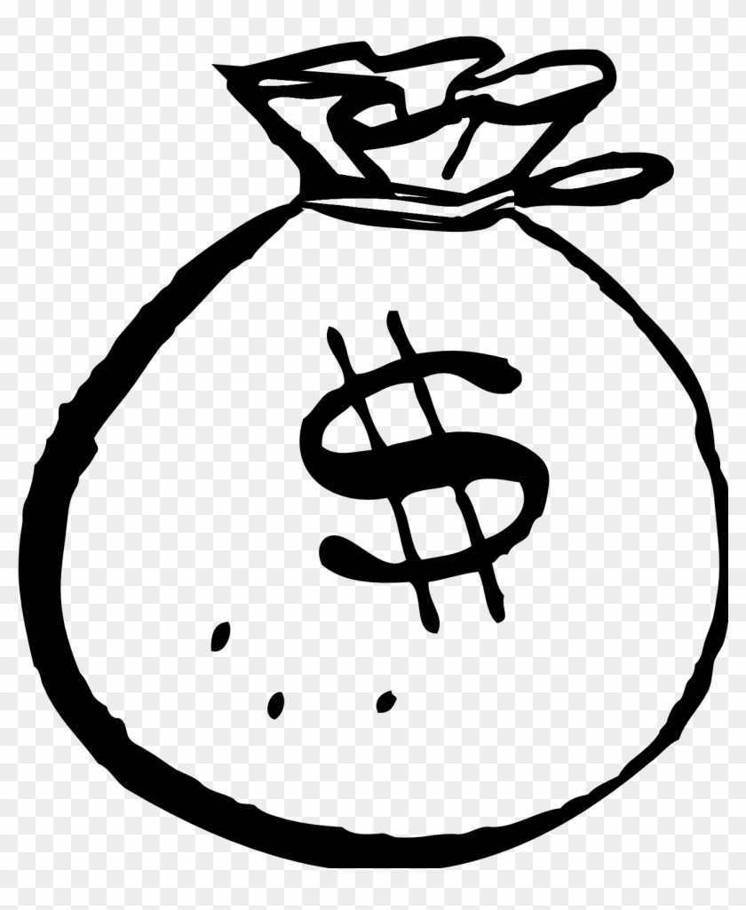 Money Bags, Dollar Sign, Money Clips, Bag Clips, Coloring - Money Clipart Black And White - Png Download