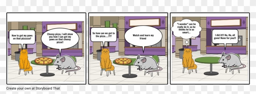 The Cat And Rat - Cartoon Clipart