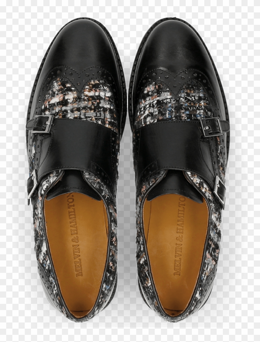 Monks Selina 1 Black Textile Spark - Slip-on Shoe Clipart