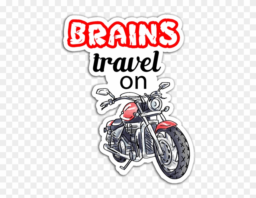 Brains Travel On Motorcycle / Sticker - Bikers Sticker Png Clipart #2999092