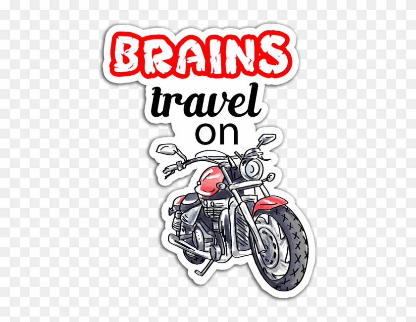Brains Travel On Motorcycle / Sticker - Bikers Sticker Png Clipart