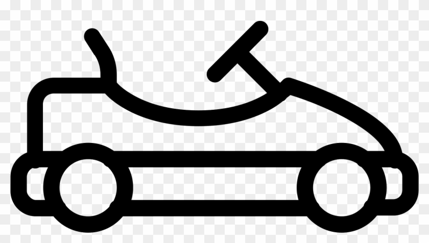 This Image Is Of A Small Vehicle Shape With Two Circles - Go Kart Outline Clipart #2999333