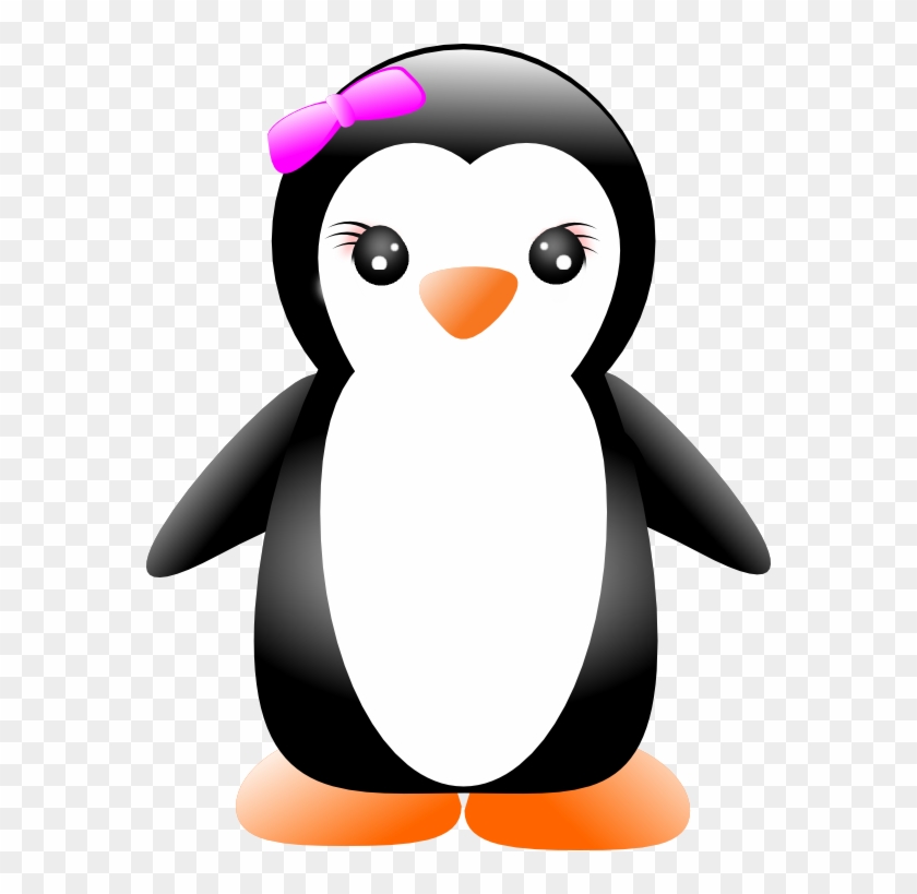 Some Vector Penguins Random - Cute Girl Penguin Cartoon Clipart