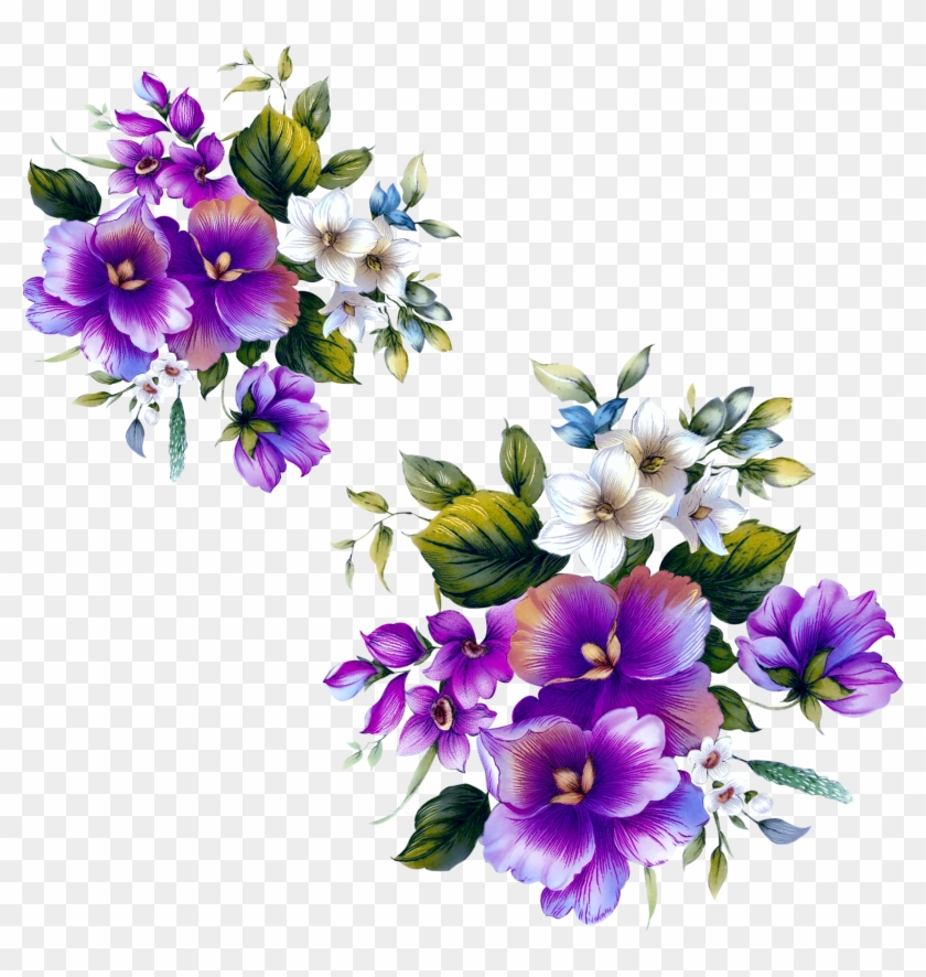 Floral Design Flower Purple - Png Flower Pattern Purple Clipart