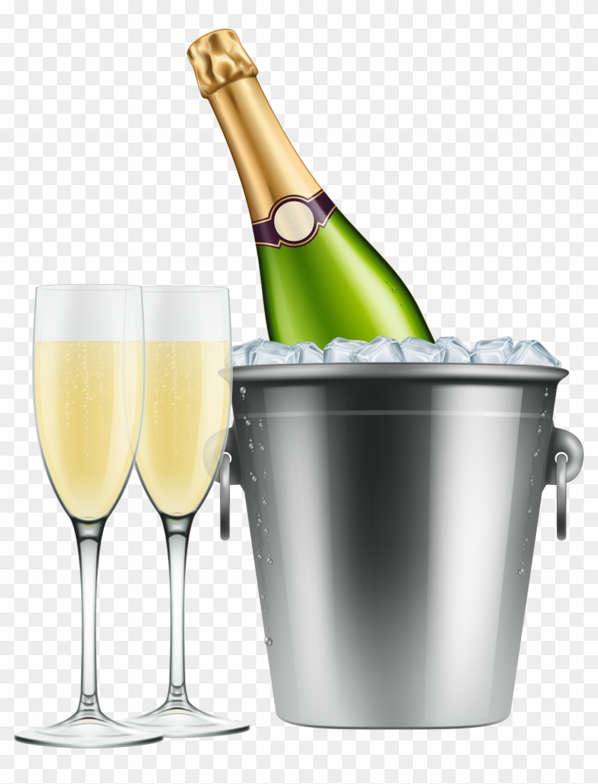 Champagne In Ice And Glasses Png Clip Art Image Transparent Png #30592