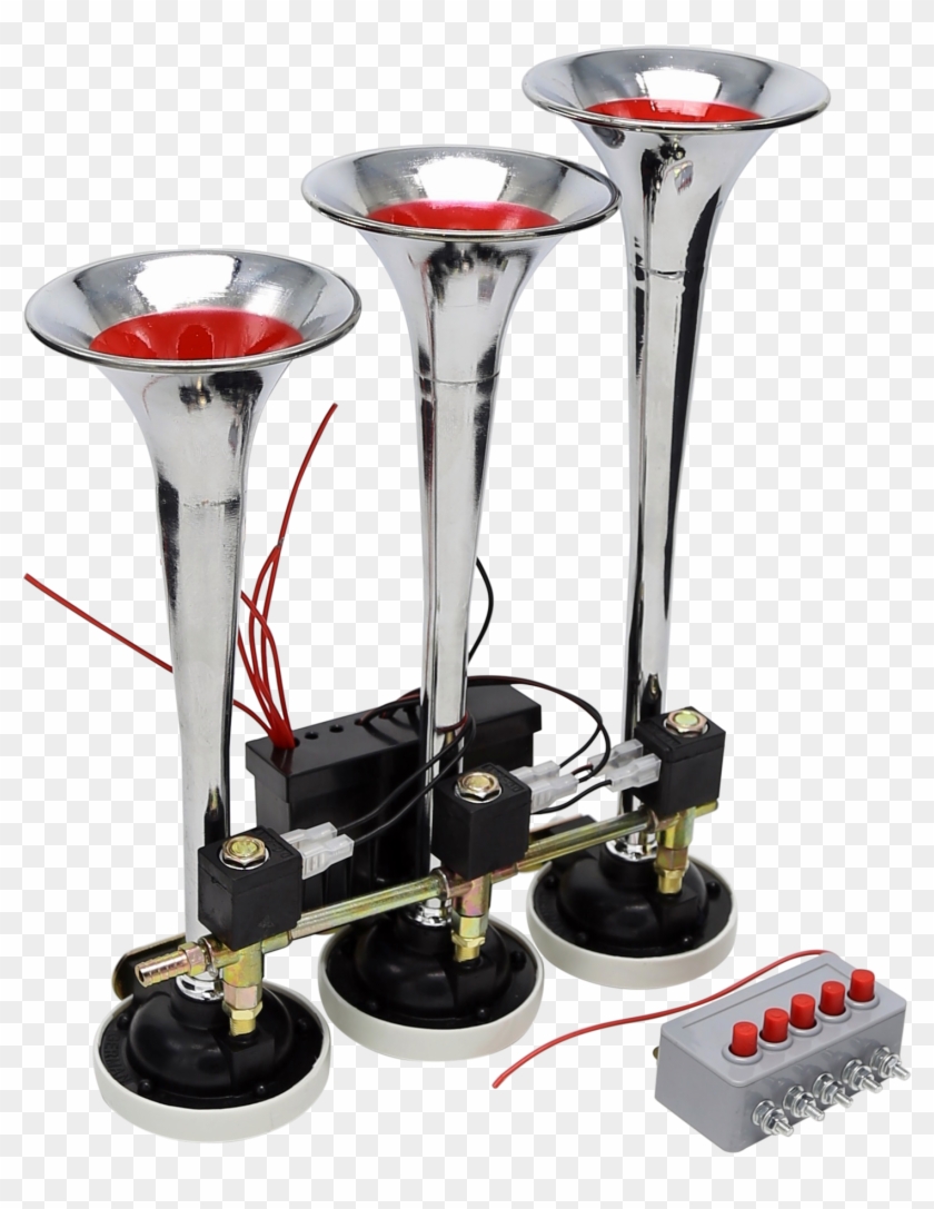 3 Pipe Electric Musical Air Horn Multi-tone Iron Electrictruck - Trophy Clipart #30596