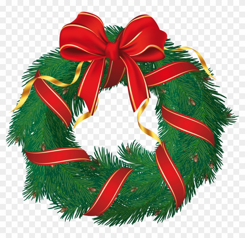 Wreath Christmas Clipart - Clip Art Christmas Wreath - Png Download #30974