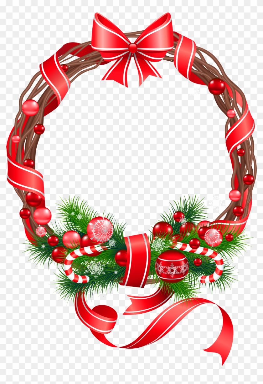 Images For > Christmas Wreaths With Lights Png - Christmas Stickers For Whatsapp Clipart