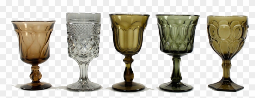 Assorted Pressed Glass Goblets - Champagne Stemware Clipart