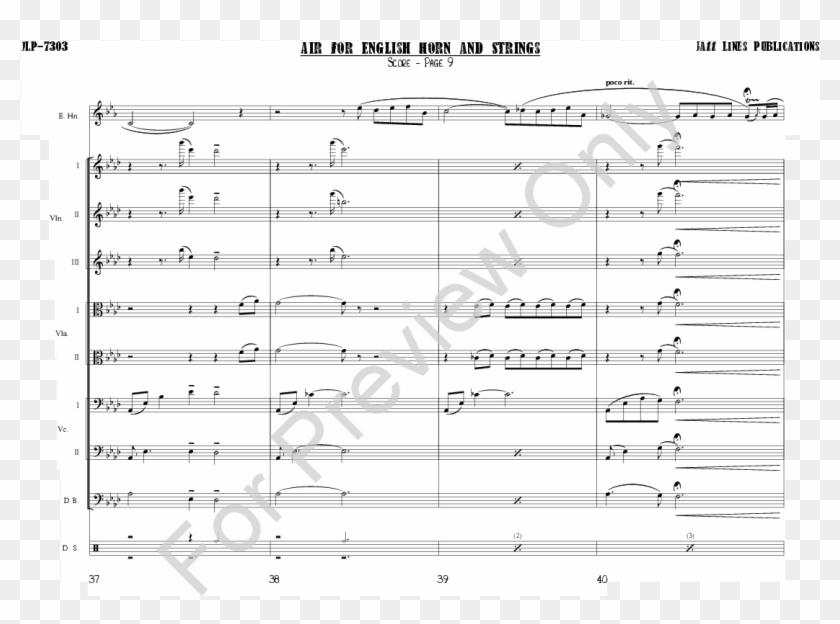 Air For English Horn And Strings Thumbnail - Aguas De Marco Music Score Clipart #31558