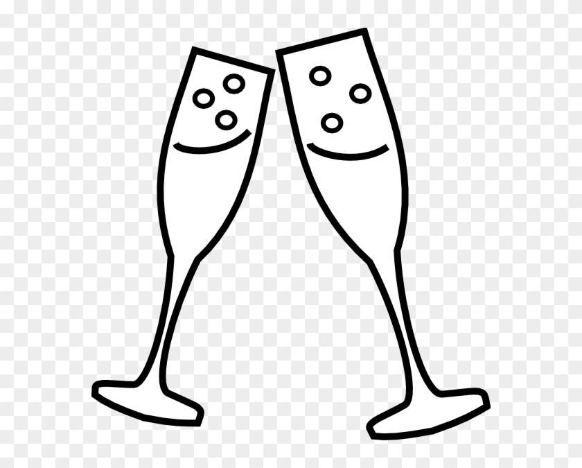 Clip Transparent Library Clipart Champagne Bottle - Draw A Champagne Glass - Png Download