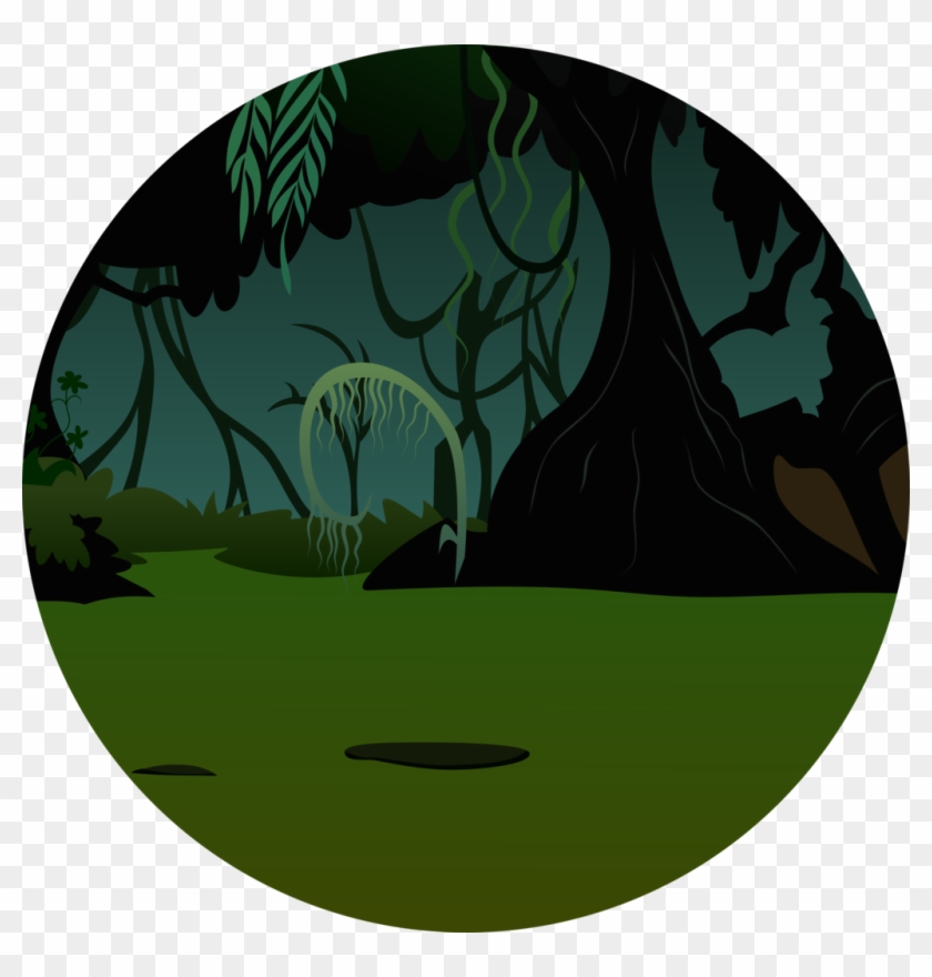 Image Library Library Vector Jungle Circle - Circle Forest Cartoon Clipart