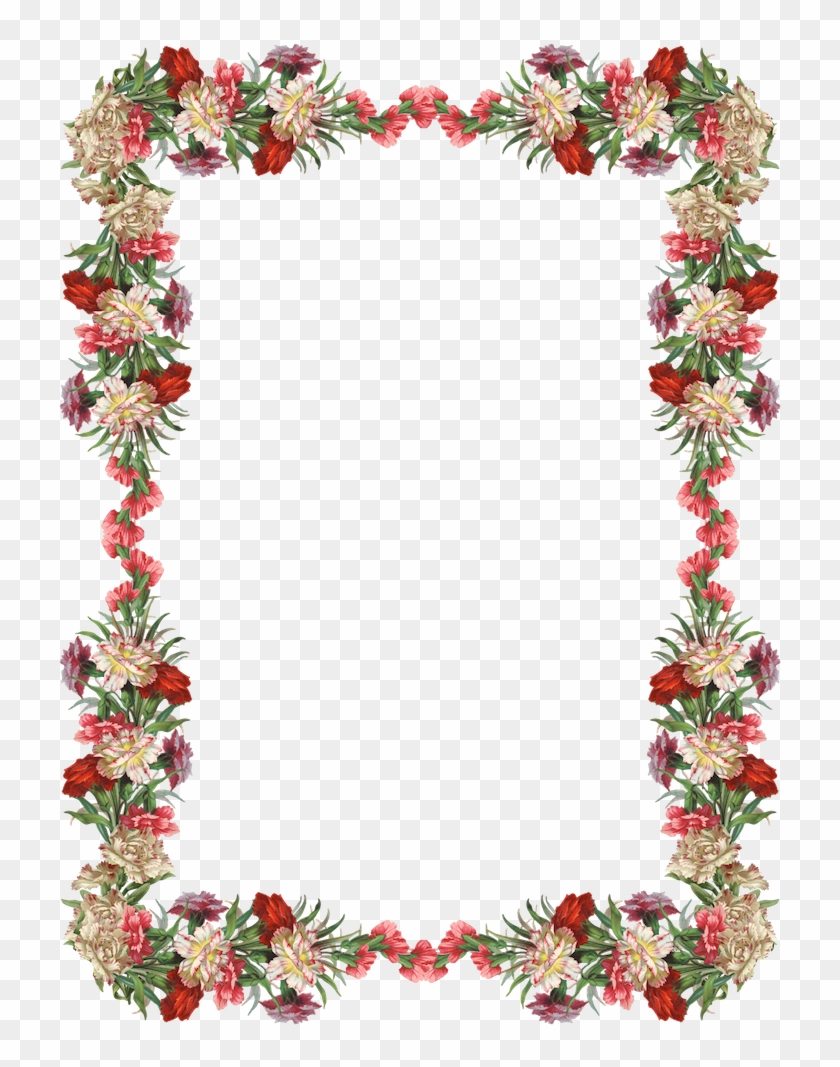 Vintage Flower Border Png Clipart
